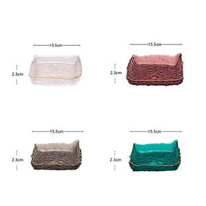 Ciotola di frutta quadrata creativa moderna in vetro per soggiorno/decorazione - Product Image 6