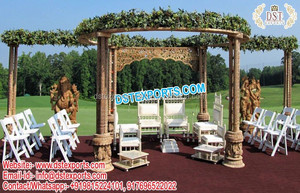 Mariage en bois exquis Mandap Guyana Chef-d 'œuvre Mandap en bois pour mariage indien mariage spécial Mandap platine en bois USA - Product Image 3