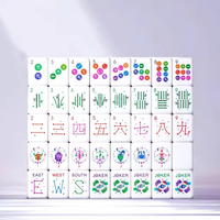 Tarjeta de Mahjong Europea y Americana al por Mayor, Mini Tarjeta de Mano Portátil con Combinación de Colores, Cuatro Capas de PVC, Tarjeta Estrella Morada