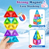 Juego de Bloques Magnéticos de Plástico con Temática de Granja 2026, en Caja de Viaje, 45 Piezas, Mini Bloques de Construcción Magnéticos para Niños