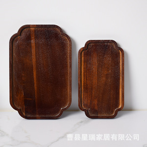 Plateau de service en bois massif de style japonais pour les collations, les desserts, utilisation hôtelière - Product Image 2