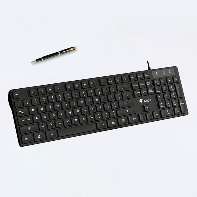New Computer Keyboard Wired Plug Play USB Keyboard Low Profile Keys Waterproof Spill-Resistant PC Laptop Office Wired Keyboard