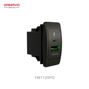 DAMAVO personnalisé 12V véhicule chargeur de voiture double USB type C charge rapide USB fonction stéréo pour RV Bus camion OEM ODM usine téléphone - Product Image 2