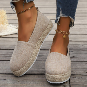 Nouvelle Collection Printemps – Chaussures Décontractées en Tissu Grande Taille pour Femme, Style Claquettes à Semelle Épaisse - Product Image 4