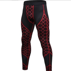 Collants de compression pour hommes – Coupe-vent, séchage rapide, Spandex/Polyester, motif géométrique, taille élastique, longueur intégrale, 220g - Product Image 1