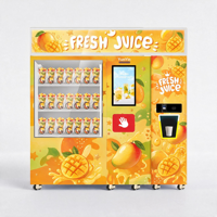 Distributeur automatique de smoothies froids et congelés, capacité 48 voies, construction en acier thermolaqué pour parcs d'attractions