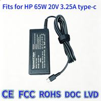Chargeur pour ordinateur portable 65W 20V 3.25A pour HP EliteBook 830 840 850 G7 G8, EliteBook x360 1030 1040, Chromebook, OmniBook