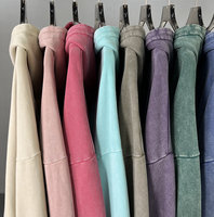 Veste à capuche unisexe personnalisée, coupe oversize, vintage, en molleton bouclette 100% coton, épaisse, coupe-vent, avec fermeture éclair, effet délavé minéral, pour l'hiver