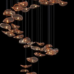 Lustre en verre moderne en forme de nuage, luminaire suspendu LED, hauteur réglable, <span class=keywords><strong>pour</strong></span> hall d'hôtel, villa, salon, décoration de plafond - Product Image 3