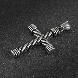 Stainless Steel Cross Pendant Vintage Cross Pendants <b>Necklaces</b> Men for Women Never Fade Religious Jewelry <b>Titanium</b> Steel Color - Product Image 1