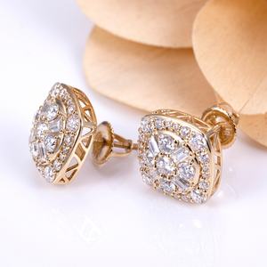 Boucles d'oreilles en or massif 18k 14k 10k et argent avec moissanite MSE-580 - Product Image 2