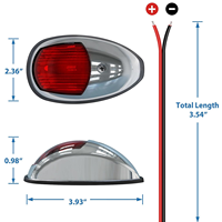 Feux de navigation pour bateau rouge et vert 12V, lampe de signalisation LED marine en métal étanche pour ponton, voilier, bateau de pêche, avant et tribord