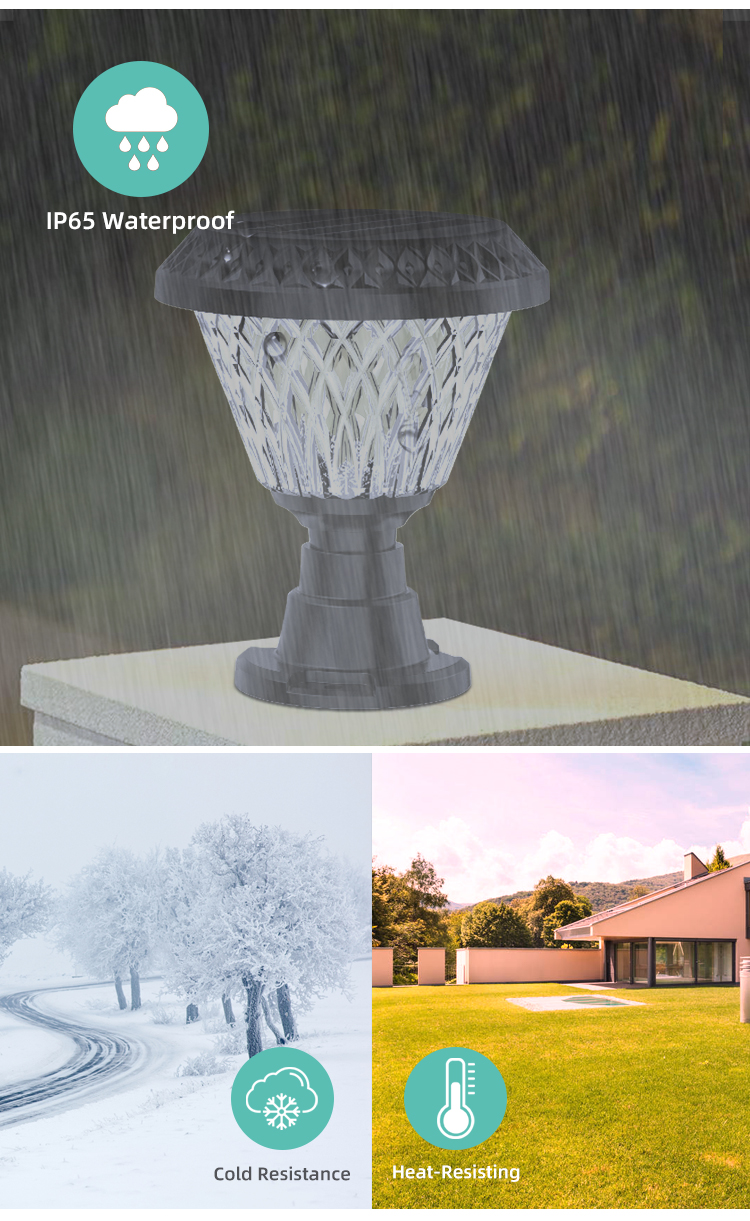 Hot sale Waterproof Solar Column Headlight solar light solar lighting column - Solar Garden Light - 4