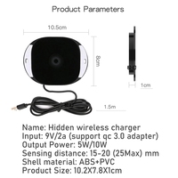 Chargeur sans fil invisible sous la table de 20mm, station de charge sans fil cachée sous le bureau et les meubles pour téléphone portable