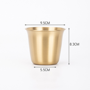 Gobelet réutilisable en acier inoxydable style vintage DSF76, hauteur 9,5 cm, diamètre supérieur 5,5 cm, base 8,3 cm - Product Image 2