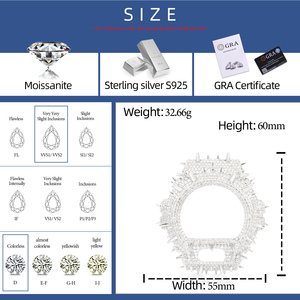 Pièces de lunette de montre Stinger en argent sterling 925, VVS, entièrement serties de moissanite, testées au testeur de diamants, pour DW6900 - Product Image 6