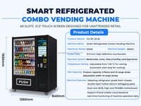 Distributeur automatique de snacks commerciaux, distributeur automatique de nourriture et de boissons, machine de vente au détail intelligente combinée, distributeur automatique réfrigéré