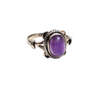 925พลอยอเมทิสต์ธรรมชาติอันงดงามแหวนแฮนด์เมดสเตอร์ลิง Boho สำหรับเธอ - Product Image 1