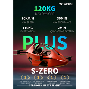 Nuovo YIVTOL <span class=keywords><strong>S</strong></span> ZERO Originale, Veicolo Volante a Batteria in Fibra di Carbonio, 10-55 Minuti di Volo, Carico Utile 110kg, 70km/<span class=keywords><strong>h</strong></span>, Combo Base - Product Image 3