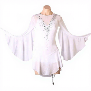 Vestido de Patinaje Artístico sobre Hielo LIUHUO para Niñas, Traje de Danza Latina de Manga Larga para Competencia, Vestido de Malla con Pedrería - Product Image 6