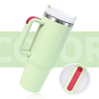 Tumbler Terisolasi 40oz Warna-warni dengan Sedotan, Cangkir Stainless Steel untuk Perjalanan, Kantor, dan Fashion, Logo Dapat Disesuaikan