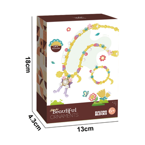 Blocs de construction créatifs et amusants pour enfants, motif Fille Lavande, 105 pièces, DIY, pour colliers et bijoux, pour les 6 ans et plus - Product Image 4
