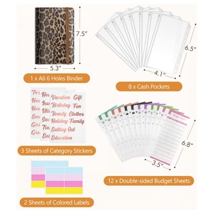A6 Wallet <strong>Binder</strong> Leather Notebook Planner Cover <strong>Cash</strong> <strong>Stuffing</strong> Folder Envelope System Money Saving <strong>Binder</strong> for Budgeting - Product Image 2
