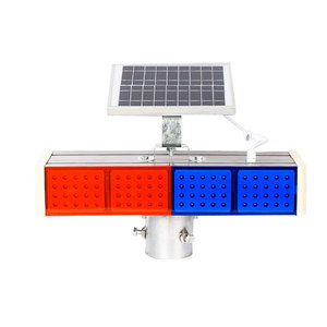 Solar Warning <b>Lights</b> Red Blue Led Flashing <b>Light</b> <b>Pole</b> Mount Ip65 For Road Highway Construction Traffic Safety - Product Image 2