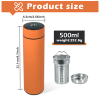Botella de Agua Inteligente de Acero Inoxidable con Aislamiento al Vacío de Doble Pared Personalizada de 500 ml con Pantalla Digital LED de Temperatura