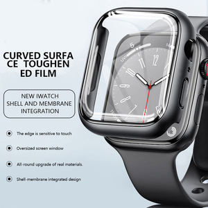 Caja de reloj de PC impermeable para <span class=keywords><strong>Applewatch</strong></span> Band 41mm 40mm 44mm 45mm caja de reloj curvada de vidrio templado para IWatch Series 8 7 <span class=keywords><strong>6</strong></span> SE 5 - Product Image 2