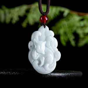 Pendentif en jadéite naturelle, renard à neuf queues, mode, simplicité, unisexe, cadeau avec certificat d'évaluation DW102 - Product Image 3