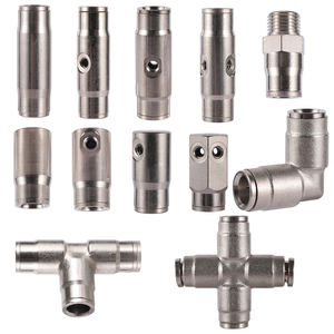 Conector de bloqueo deslizante de tubería de 3/8 ", accesorio de tubo PE de 9,52mm, acoplamiento niquelado de cobre, junta de riego de nebulización de alta presión para jardín - Product Image 1