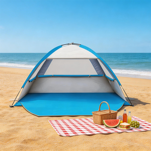 Abri solaire <span class=keywords><strong>de</strong></span> plage d'été léger anti-UV <span class=keywords><strong>pour</strong></span> 2-3 personnes, idéal <span class=keywords><strong>pour</strong></span> pique-nique en bord <span class=keywords><strong>de</strong></span> mer, camping, randonnée, voyage, auvent d'ombrage extérieur - Product Image 3