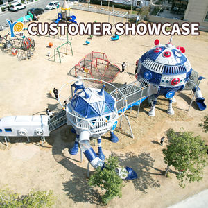 Aire de jeux pour enfants |   Structure de jeu avec toboggan et mur d'escalade Alpha Planet Series |   Utilisation du parc public |   Conception personnalisée certifiée ASTM/CE - Product Image 4