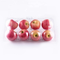 Groothandel 6-delige appelvormige fruitcontainers PET wegwerpbaar plastic transparante fruitpunnet appelverpakkingsdoos