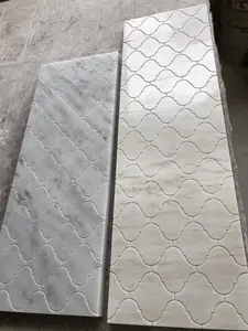CNC Wall Decoration Artificial Stone Panel White Waterjet 3D Marble Mosaic