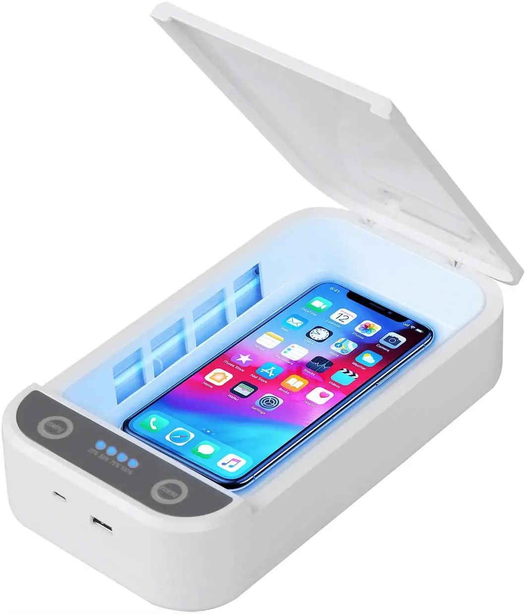 Portable UV Sterilizer Box Phone Cleaner Personal Sanitizer Disinfection Cabinet UV Sterilizer Lamp Wireless Charging