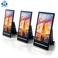 Pantalla Digital Portátil con Ruedas ZDHQ, Quiosco de Publicidad Móvil con Clasificación IP65, con Soporte de Piso y Ruedas