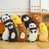 Oreiller en peluche doux de haute qualité, poupée animal en peluche avec écouteurs, coussin long pour la sécurité des enfants et compagnon de sommeil