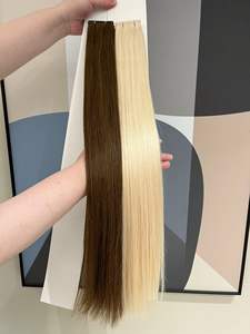 <span class=keywords><strong>Alano</strong></span> Thin Invisible Double Drawn Russian Genius Weft Extensiones de cabello #60 Rubio Colorido Extensión de cabello de trama plana - Product Image 2