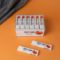 Fruity Chew Strawberry Gummy Candy Fruit Flavor Chewy Soft Candy with Sugar Individual Stick Pack Clear Display Box Wholesale