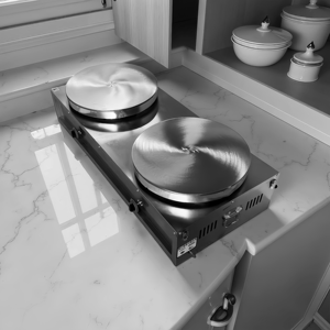 Équipement de restauration : Machine à crêpes double tête 400 mm, Machine de fabrication de crêpes et pancakes, Plaque chauffante - Product Image 3