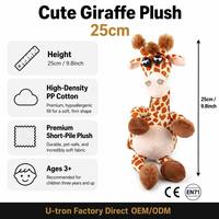 Peluche girafe amusante aux yeux bouffis de 25 cm, adorable poupée en peluche douce et moelleuse, cadeau pour enfants