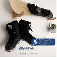 Étagères flottantes en bois, étagère de rangement murale en bois massif, support pour planche de surf, batte de baseball