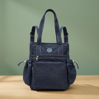 Premium Canvas Lady Waterproof Totepack Featuring Convertible Tote Backpack Zipper Closure Laptop Sleeve Functional Pocket