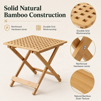 Table de camping pliante portable, plateau en bambou, petite table de camping, table en bois, table d'extérieur pour usage quotidien