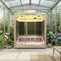 Sauna infrarouge intérieur pour 4 personnes, en cèdre canadien, avec haut-parleurs, fabrication de sauna sec pour usage domestique