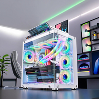 Boîtier d'ordinateur de jeu ATX tour complète à haut débit d'air en verre trempé panneau avant/latéral pour boîtier de jeu Core I7 pour bureau industriel