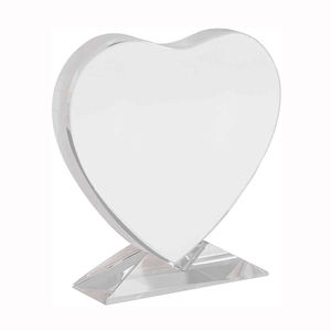 Trofeo y Placa de Premio en Blanco con Corazón de Cristal de 100 mm, Tendencia de Moda para Grabado de Regalos Conmemorativos - Product Image 1