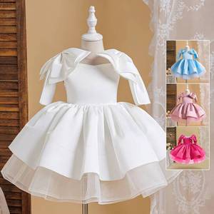 Robe de princesse tutu en satin à fines bretelles et nœud, style européen 2026, pour filles, tout-petits et enfants, idéale pour les spectacles, festivals et fêtes - Product Image 2